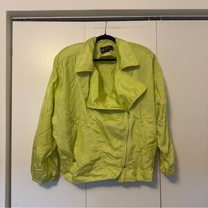 Vintage Andy Johns Lime Green Lightweight Jacket | Shoulder Pads